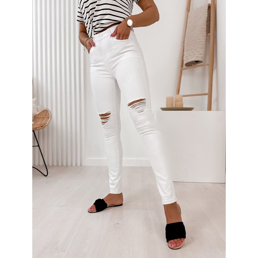 spodnie fileno białe s/36 ze sklepu UBRA w kategorii Spodnie damskie - zdjęcie 158835535