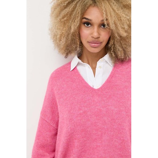 Sweter damski BOSS HUGO z dekoltem w serek