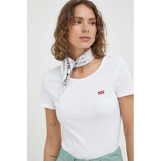Levi&apos;s t-shirt 2-pack damski kolor biały ze sklepu ANSWEAR.com w kategorii Bluzki damskie - zdjęcie 158842825