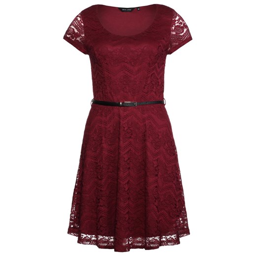 New Look Sukienka koktajlowa plum zalando czerwony abstrakcyjne wzory