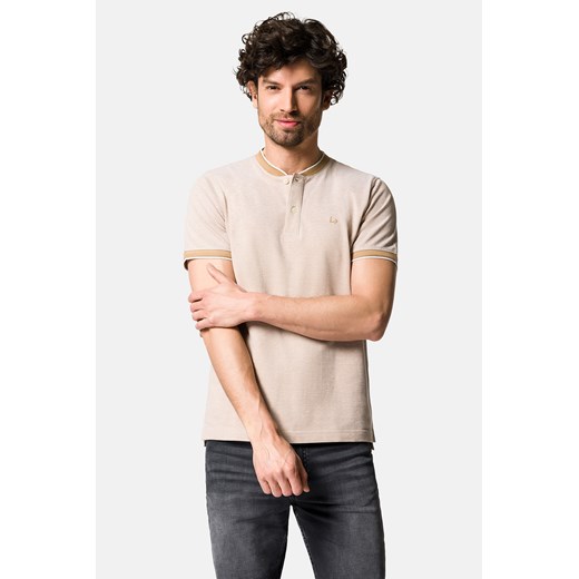 Koszulka Polo Bawełniana Jasnobeżowa Chad ze sklepu Lancerto S.A. w kategorii T-shirty męskie - zdjęcie 158853266