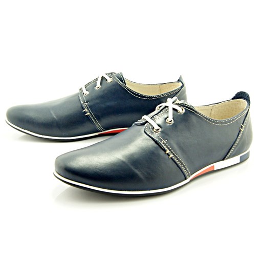 KENT 209F NIEBIESKIE - Męskie wygodne buty ze skóry sklep-obuwniczy-kent szary codzienny
