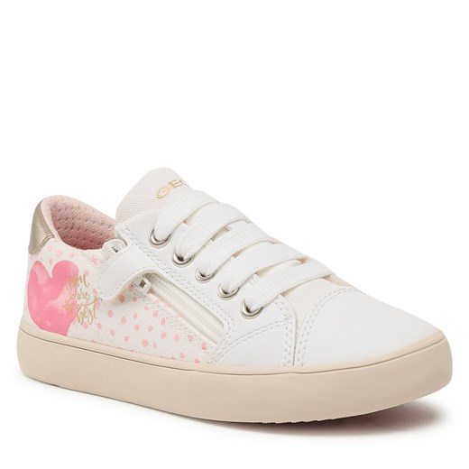 Sneakersy Geox J Gisli Girl J024NB0AW54C1364 S White/Dk Pink Geox dostępne inne rozmiary eobuwie.pl