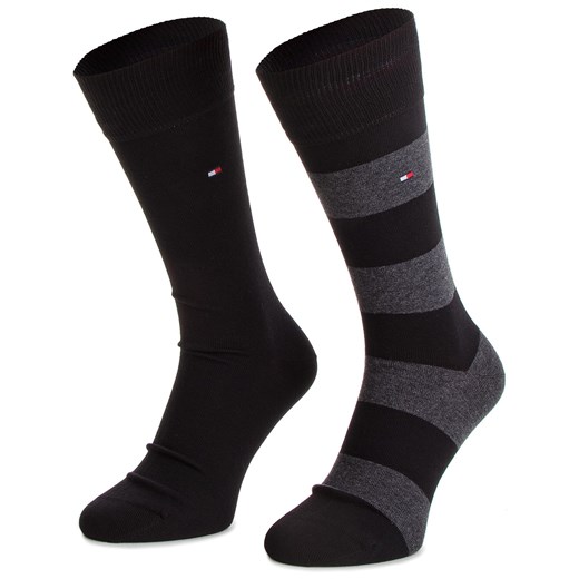 Zestaw 2 par wysokich skarpet unisex Tommy Hilfiger 342021001 Black 200 1 Tommy Hilfiger 46 eobuwie.pl