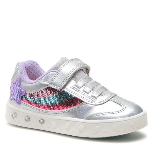 Sneakersy Geox J Skylin Girl J358WB0AJAYC1239 M Silver/Multicolor Geox 25 eobuwie.pl wyprzedaż