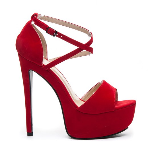 CZERWONE SANDAŁKI NA SZPILCE - odcienie czerwieni czasnabuty-pl czerwony sandały