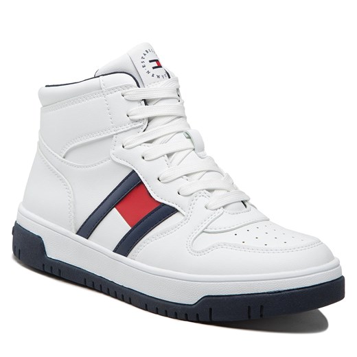 Sneakersy Tommy Hilfiger High Top Lace-Up Sneaker T3B9-32485-1351 S White 100 Tommy Hilfiger dostępne inne rozmiary eobuwie.pl