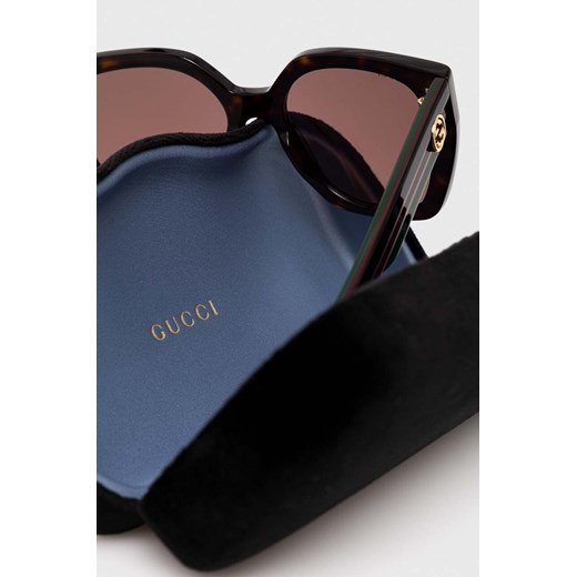 Gucci okulary przeciwsłoneczne damskie kolor brązowy Gucci 55 ANSWEAR.com
