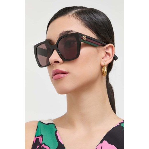 Gucci okulary przeciwsłoneczne damskie kolor brązowy Gucci 55 ANSWEAR.com