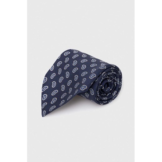 Polo Ralph Lauren krawat jedwabny kolor granatowy ze sklepu ANSWEAR.com w kategorii Krawaty - zdjęcie 158966275