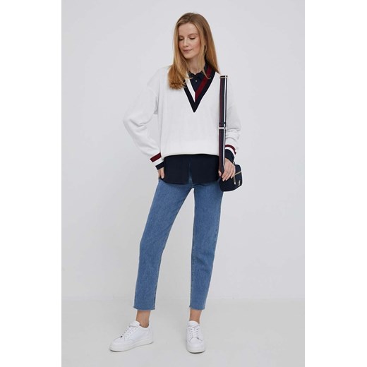 Tommy Hilfiger sweter damski kolor beżowy lekki Tommy Hilfiger L ANSWEAR.com