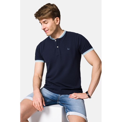 Koszulka Polo Bawełniana Granatowa Steve ze sklepu Lancerto S.A. w kategorii T-shirty męskie - zdjęcie 158983815