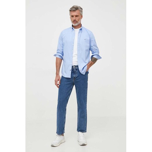 Koszula męska Tommy Hilfiger z klasycznym kołnierzykiem z długim rękawem bawełniana