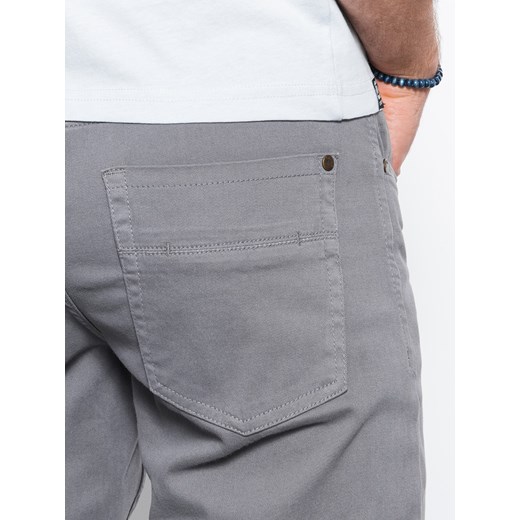 Spodnie męskie chinosy SLIM FIT - szare V25 P1059 XL ombre