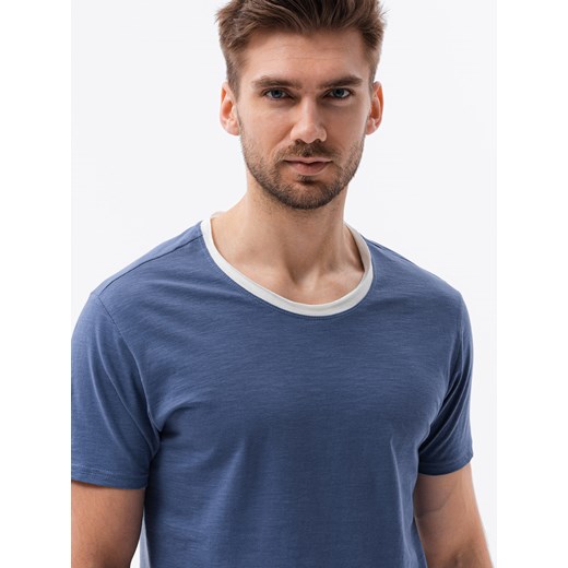 T-shirt męski bawełniany - niebieski V3 S1385 XL ombre