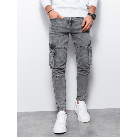 Spodnie męskie jeansowe - szare V1 P1079 L ombre okazyjna cena