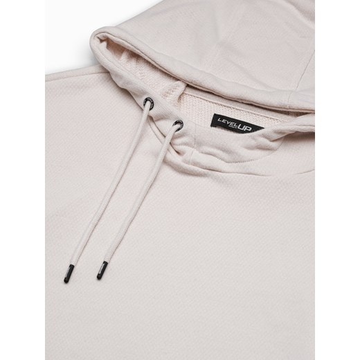 Bluza męska hoodie z przeszyciami - kremowa V1 B1187 XL ombre promocyjna cena
