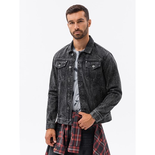 Kurtka męska jeansowa katana - czarna V3 C441 XL ombre