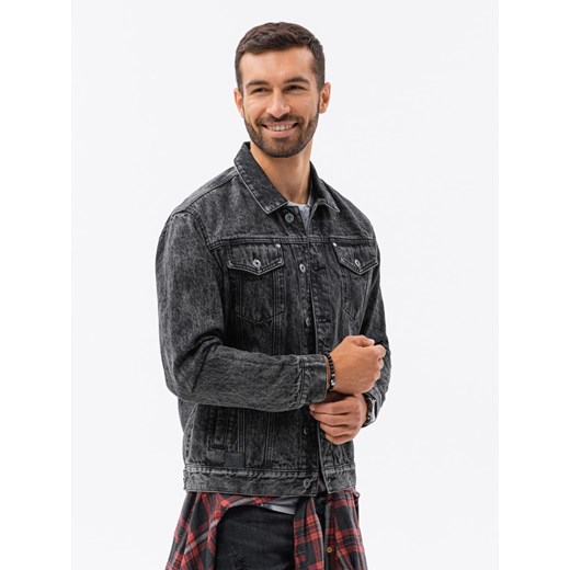 Kurtka męska jeansowa katana - czarna V3 C441 L ombre