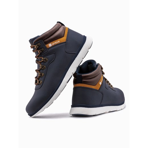 Buty męskie trapery ocieplane - granatowe V3 T312 41 ombre