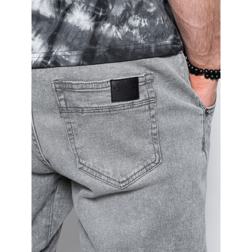 Spodnie męskie jeansowe joggery - szare V3 P1027 XXL ombre