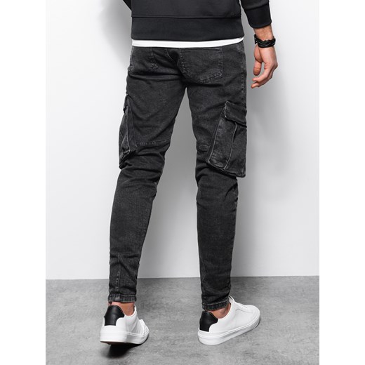 Spodnie męskie jeansowe - czarne V2  P1079 L ombre okazja