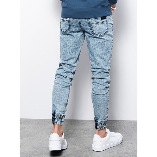 Spodnie męskie jeansowe joggery - jasnoniebieskie V1 P1056 XXL ombre