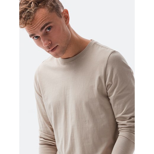 Longsleeve męski bez nadruku - beżowy V8 L138 XXL ombre