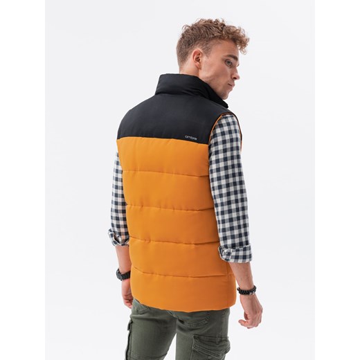 Bezrękawnik męski pikowany - musztardowy V3 V36 L/XL ombre