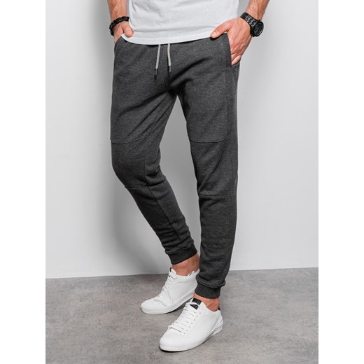 Spodnie męskie dresowe joggery - grafitowe V3 P1036 XL okazyjna cena ombre
