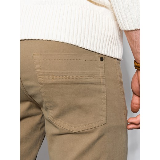 Spodnie męskie chinosy SLIM FIT - beżowe V27 P1059 S ombre