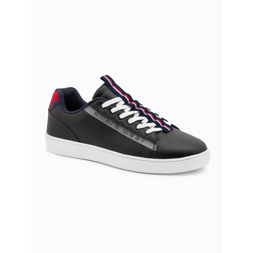 Buty męskie sneakersy z kontrastowymi detalami - czarne V3 OM-FOSL-0112 41 ombre