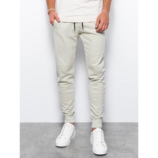 Spodnie męskie dresowe joggery - jasnozielone V1 P948 XL ombre