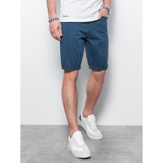 Krótkie spodenki męskie casual - niebieskie V8 W303 S ombre okazyjna cena