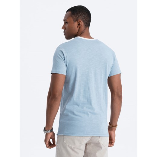 T-shirt męski bawełniany - błękitny V4 S1385 L ombre