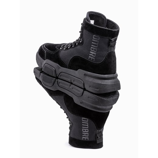 Buty męskie sneakersy za kostkę - czarne V1 T348 42 ombre