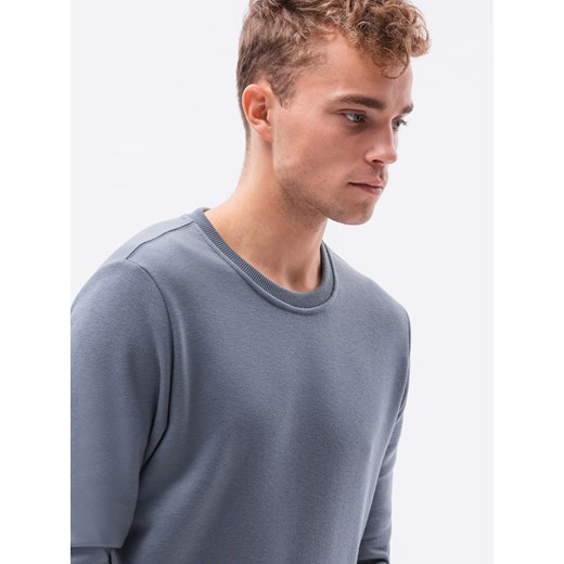 Bluza męska bez kaptura BASIC - jeansowa V7 B978 S ombre