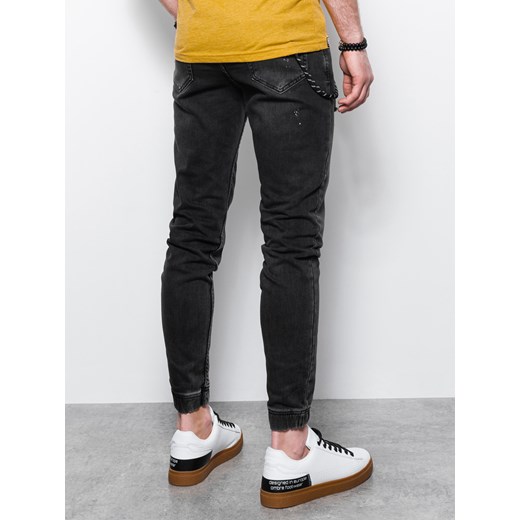 Spodnie męskie jeansowe joggery - czarne V7 P939 XL okazyjna cena ombre