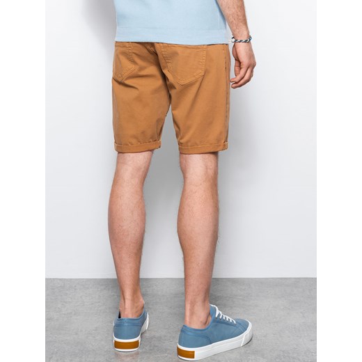 Krótkie spodenki męskie casual - camel V17 W303 M ombre