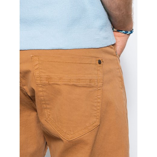 Krótkie spodenki męskie casual - camel V17 W303 M ombre
