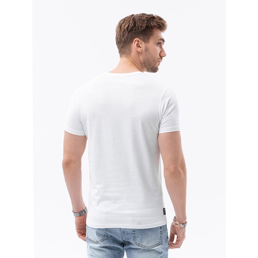 T-shirt męski Ombre biały z krótkim rękawem 