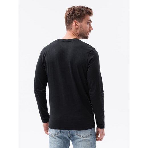 Longsleeve męski bez nadruku - czarny V6 L136 M ombre