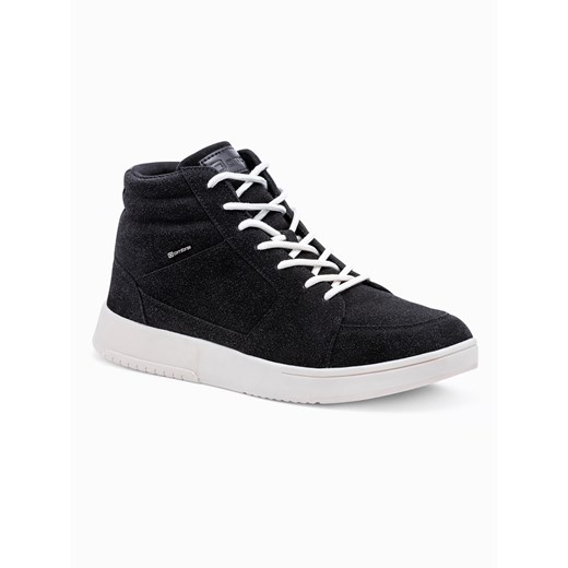 Buty męskie sneakersy za kostkę - czarne V3 T418 ze sklepu ombre w kategorii Trampki męskie - zdjęcie 159005155