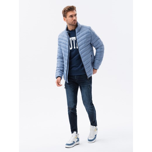 Kurtka męska pikowana - jasnoniebieska V8 C528 XXL okazyjna cena ombre
