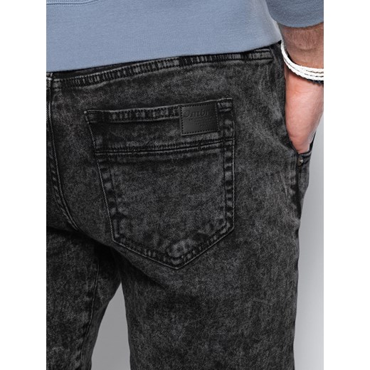 Spodnie męskie jeansowe joggery - czarne V2 P1027 M ombre