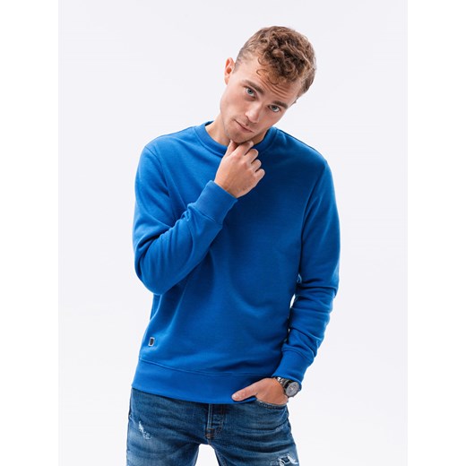 Bluza męska bez kaptura BASIC - głęboki niebieski V 18 B978 M ombre