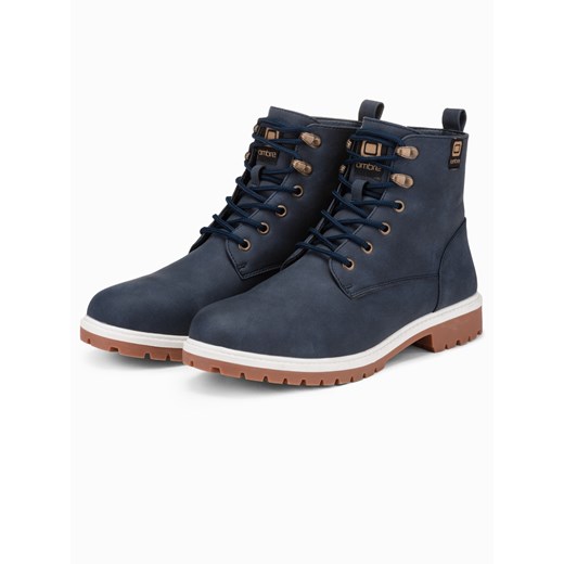 Buty męskie zimowe trapery - granatowe V3 T314 40 ombre
