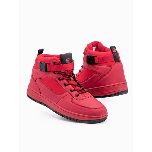 Buty męskie sneakersy za kostkę - czerwone V2 T317 44 ombre