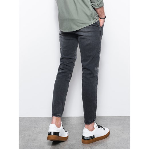 Spodnie męskie jeansowe SLIM FIT - czarne V3 P1077 XXL ombre