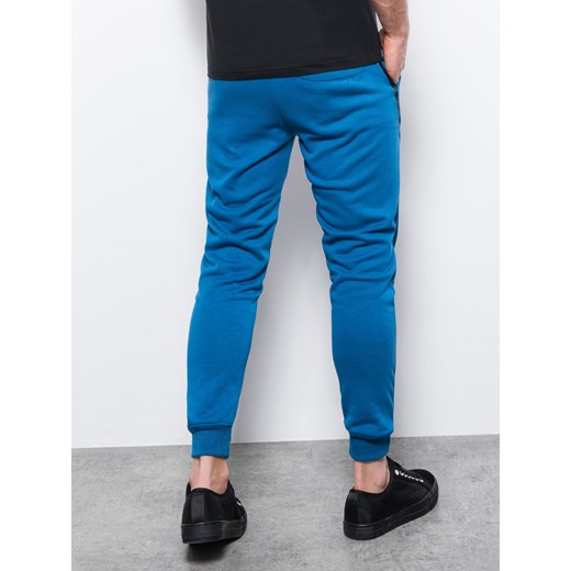 Spodnie męskie dresowe joggery - niebieskie V5 P919 M promocja ombre